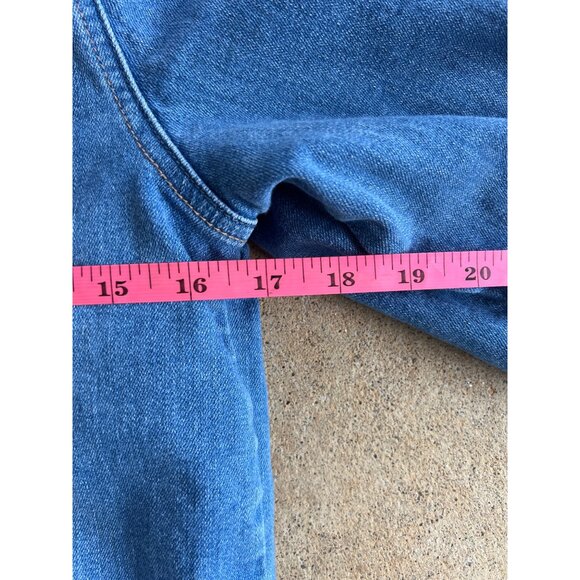 Vintage Blue Denim Jacket With Faux Shearling Lining & Button Closure Size 13-14 - Picture 4 of 5